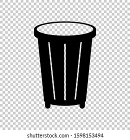 trash can bucket icon isolated on transparent background
