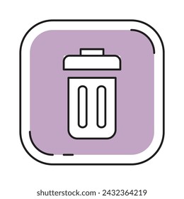 Trash can button icon. Delete, remove symbol. Garbage bin, trash can, dustbin symbol.