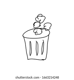 Trash can cartoon icon. flat illustration of trash can cartoon vector icon. Trash can cartoon sign symbol. Simple trash cans vector in white background.