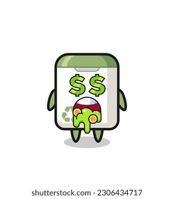 caracter de basurero puede con una expresión de locura sobre el dinero, diseño de estilo lindo para camisetas, pegatinas, elemento logo