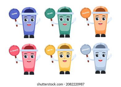 Trash can character set according to its function