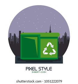 Trash can at city