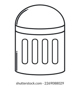 trash can cleaning tool icon isolated