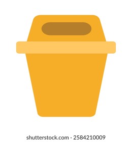 Trash can clip art, clip art trash can, yellow trash bin flat icon vector illustration, trash clip art