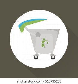 Trash can color icon. Flat design. Environmental theme for web and mobile