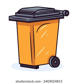 Trash Can Colourful Vector Flat Illustration. Perfect for different cards, textile, web sites, apps 