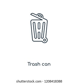 Trash can concept line icon. Linear Trash can concept outline symbol design. This simple element illustration can be used for web and mobile UI/UX.