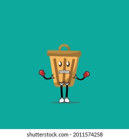 trash can cute character vector