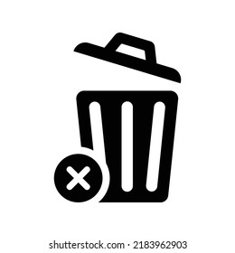 Trash, can, delete icon. Black vector graphics.