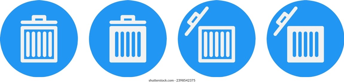 trash can or delete icon button set