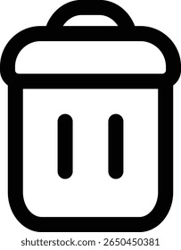 Trash Can Delete Icon in Flat Style