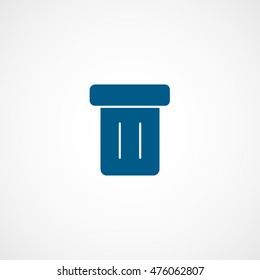 Trash Can Delete Remove Blue Flat Icon On White Background