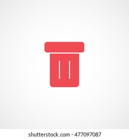 Trash Can Delete Remove Red Flat Icon On White Background