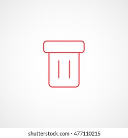 Trash Can Delete Remove Red Line Icon On White Background