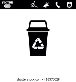 Trash can. Disposal waste