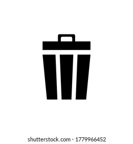 Trash Can, Disposal Waste, Recycle Bin. Flat Vector Icon illustration. Simple black symbol on white background. Trash Can, Disposal Waste, Recycle sign design template for web and mobile UI element