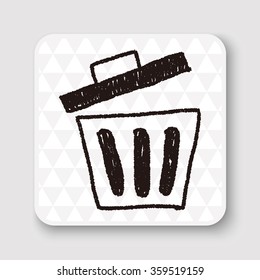 trash can doodle drawing