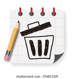 trash can doodle drawing