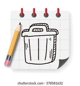 trash can doodle drawing