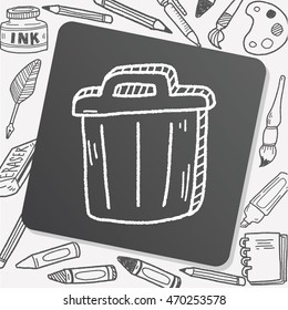 trash can doodle drawing