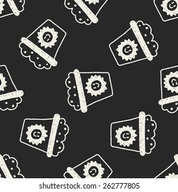 trash can doodle drawing seamless pattern background