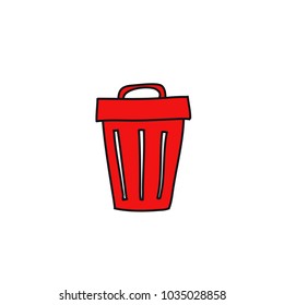 trash can doodle icon