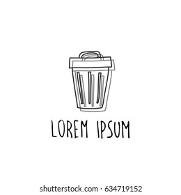 trash can doodle icon