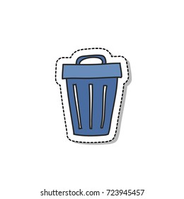 trash can doodle icon