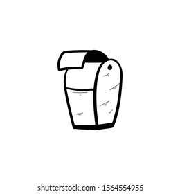 trash can doodle icon vector hand drawing 