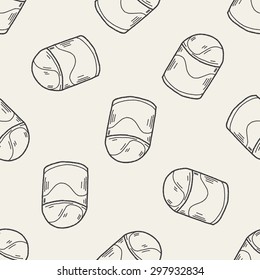 trash can doodle seamless pattern background