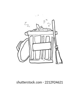 doodle de basura en fondo blanco