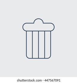 Trash Can, Dust bin, Vector Line Icon. Eps.-10.