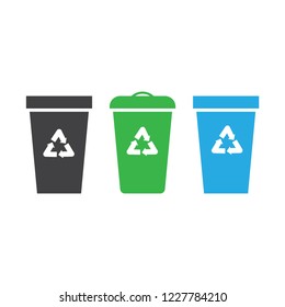 Trash can. Dustbin and container trash vector illustration