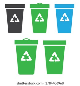 Basura. Ilustración vectorial de basura y contenedores
