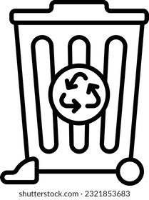 Trash can equipped with Wheels concept, Portable Recycle Bin vector icon design, Housekeeping symbol, Home cleaning sign, Professional cleaners equipment stock illustration