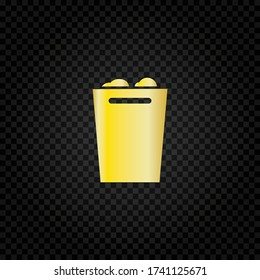 Trash can filled with crumbled paper vector illustration.Trash can icon.Garbage sign