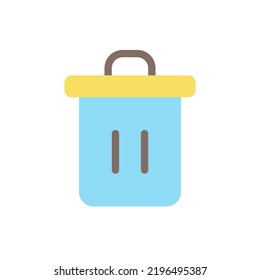 Trash can flat color ui icon. Recycle bin. Garbage container. Dumpster. Online marketplace. Management. Simple filled element for mobile app. Colorful solid pictogram. Vector isolated RGB illustration