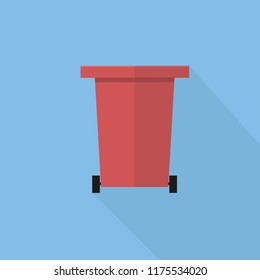 Trash can. flat design. Vector illustration of a trash on the street. cleaning and cleanliness in the house. for advertising business cards, waste baskets in the style of flat design.