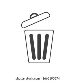 Trash can flat icon. flat illustration of trash can flat vector icon. Trash can flat sign symbol