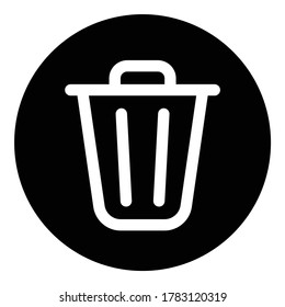 Trash Can Flat Icon Isolated On White Background