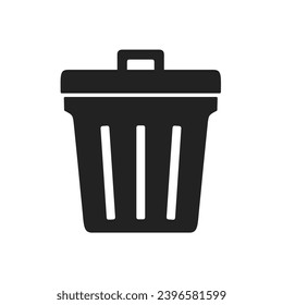 trash can flat icon vector