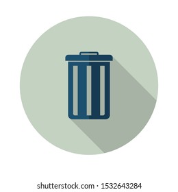 trash can flat icon.Vector illustration in a simple style with a falling shadow. 10 eps.
