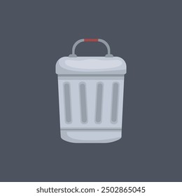 trash can in flat vector design.