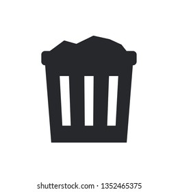 trash can flat vector icon