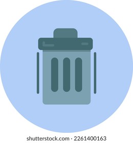 Trash Can Flat Vector Icon Design