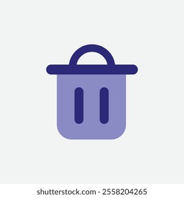 trash can flat vector icon isolated on white background. delete garbage bin sign icon for web and user interface design