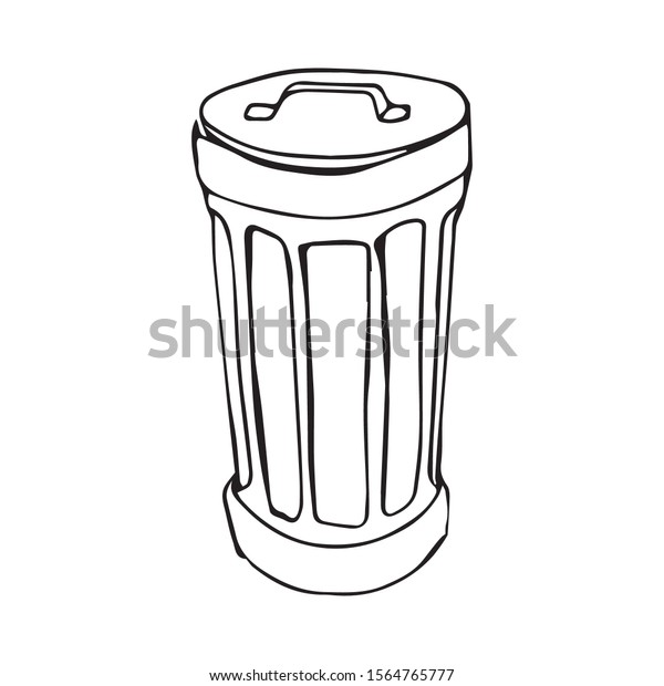 Trash Can Freehand Drawing Vector Sketch Stock Vector (Royalty Free ...