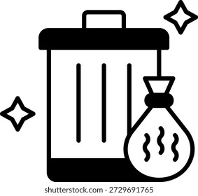 Trash Can with Garbage Bag Icon Vector Illustration