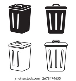 Conjunto de iconos de papelera de basura