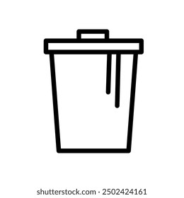 trash can, garbage bin - vector icon